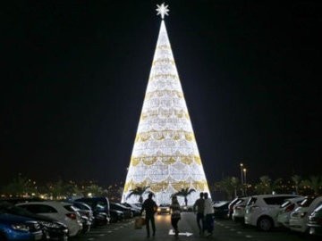 Новогодняя елка высотой 55 метров установлена в Испании
