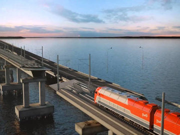 Строительство железной дороги Крымского моста  выполнено наполовину